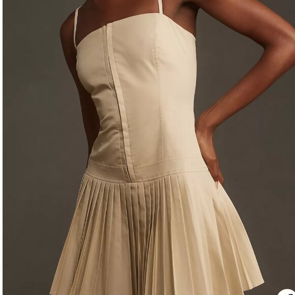 NWT Mare Mare Square-Neck Pleated Mini Dress SZ XS & SMALL - Picture 4 of 5